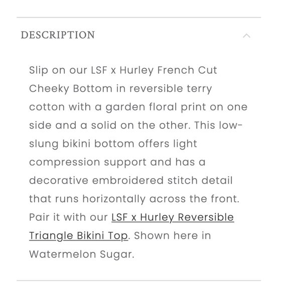 LoveShackFancy x Hurley Hawaiian Hibiscus Reversible Bikini Set - Picture 15 of 16